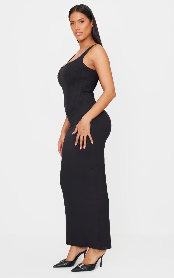 Shape Black Sculpt Square Neck Corseted Maxi Dress. Product Image