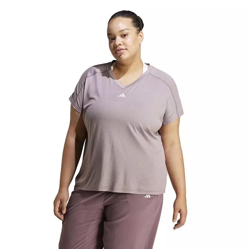 Plus Size adidas AEROREADY Training Essentials V-Neck Tee, Womens Product Image