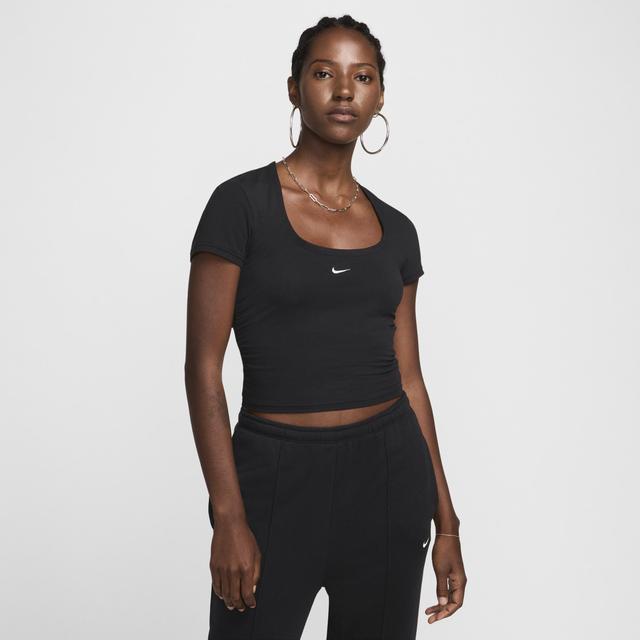 Womens Nike Sportswear Chill Knit Short-Sleeve Square-Neck Top Product Image