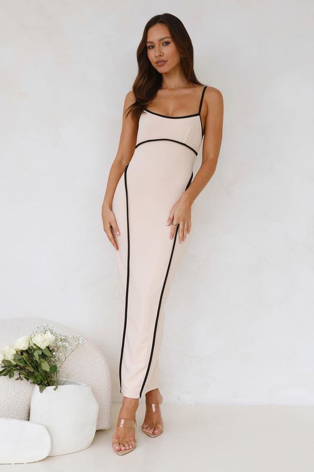 Elite Touch Maxi Dress Beige Product Image