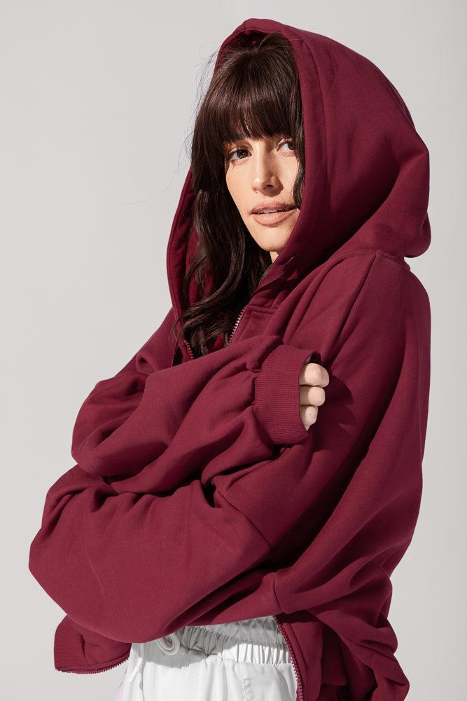 POPFLEX® Zip Cloud Hoodie - Crimson Product Image