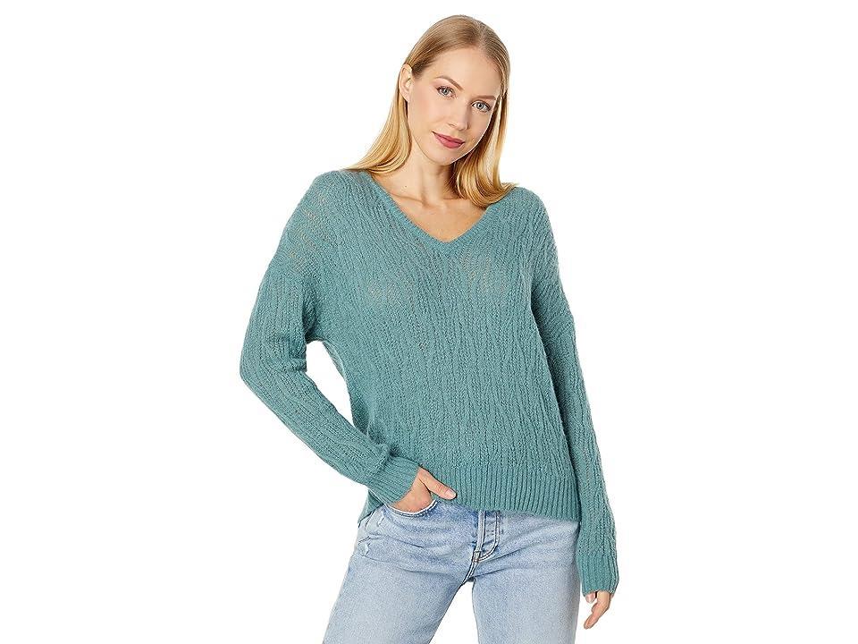 Madewell Aruba Stitch V-Neck (Heather Lagoon) Women's Clothing product image