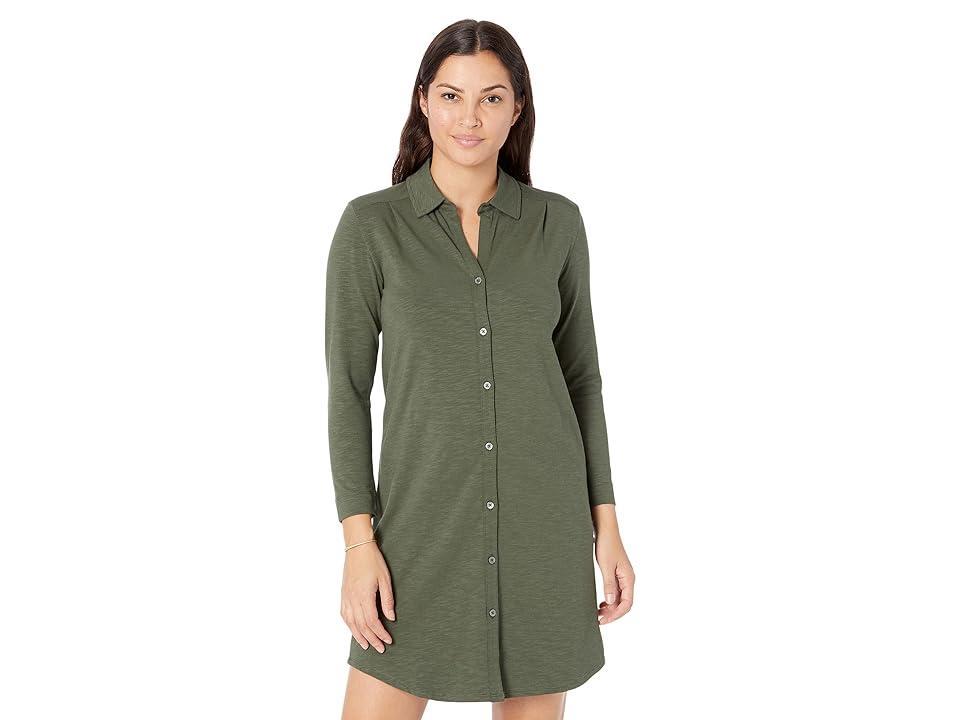 Lilla P Flame Modal Shirtdress (Parsley) Women's Clothing Product Image