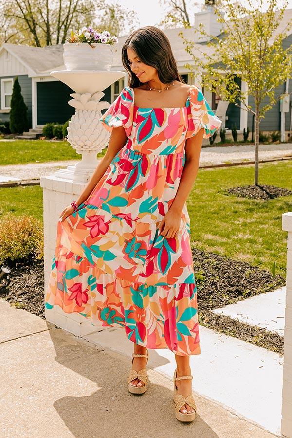 Tropical Getaway Floral Maxi Dress Product Image