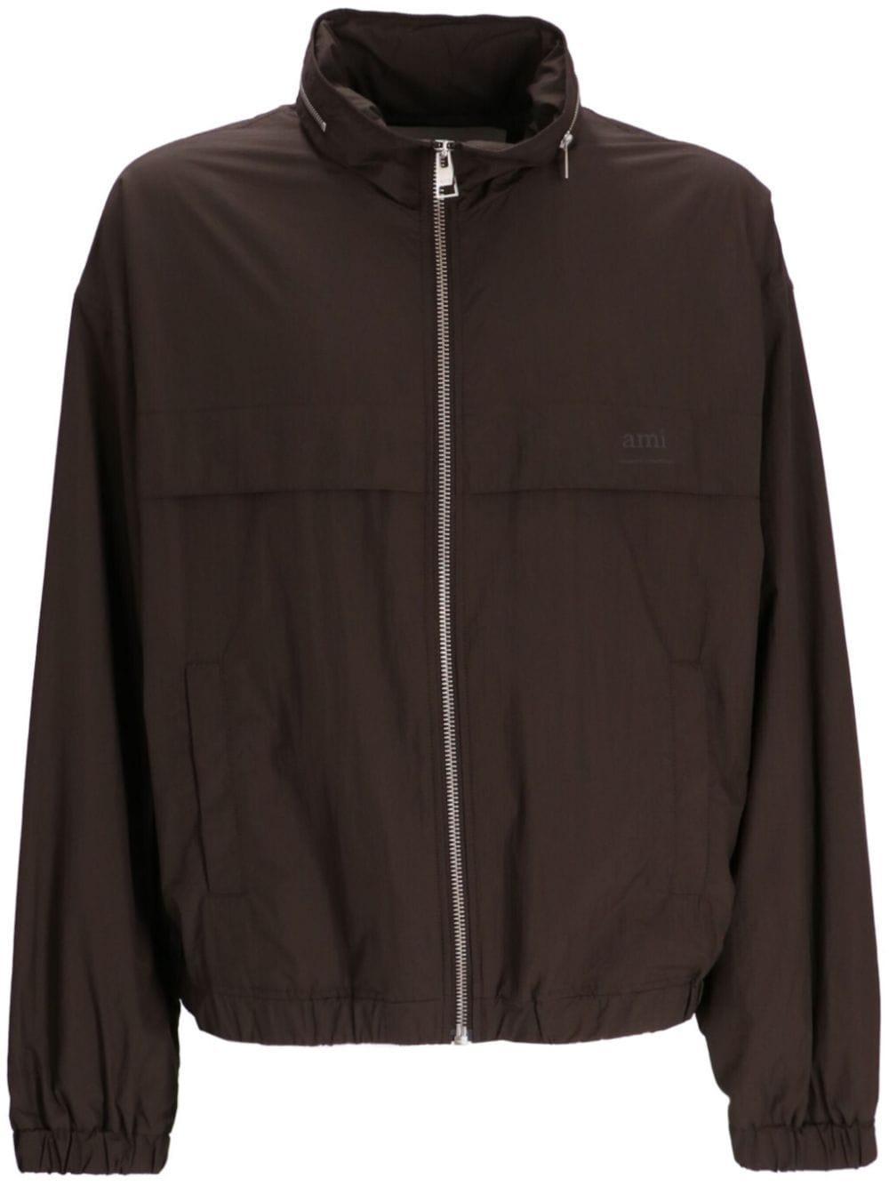 Elasticated Zipped Windbreaker In Braun Product Image