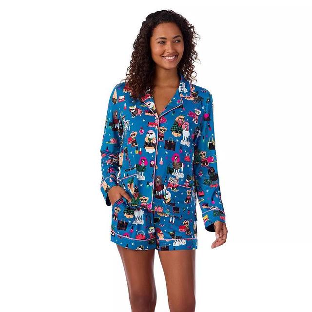 Womens Beauty Sleep Social Cozy Jersey Pajama Top & Pajama Shorts Set Product Image