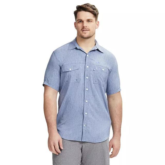 Big & Tall IZOD Sunshield Performance Button-Down Shirt, Mens Limpet White Product Image