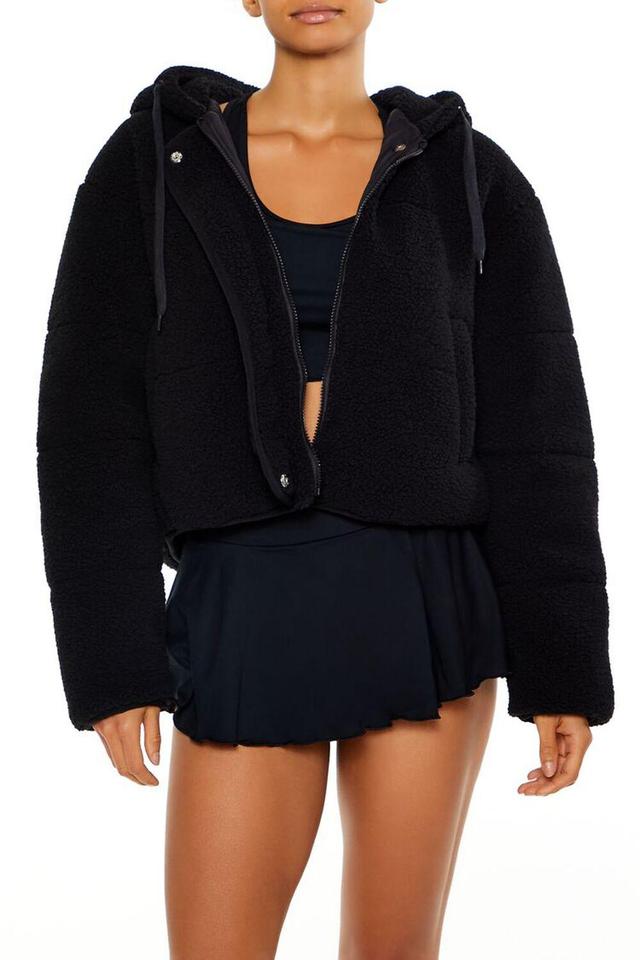 Active Hooded Faux Shearling Jacket | Forever 21 Product Image