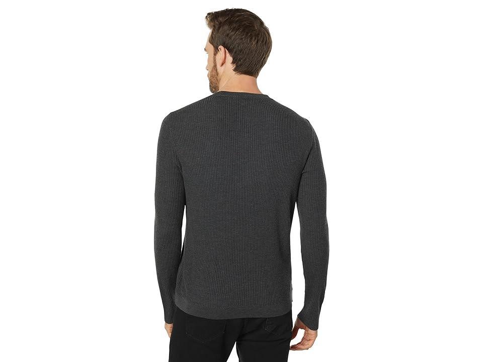 John Varvatos Regular Fit Long Sleeve Crew with Sweater Trim K3650Y3 (Charcoal) Men's Clothing Product Image