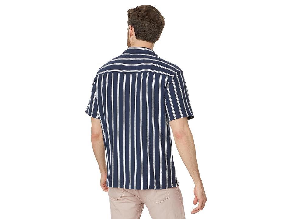 Madewell Easy Short-Sleeve Shirt in Stripe Jacquard (Dark Baltic Stripe) Men's Short Sleeve Knit Product Image