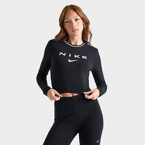 Womens Nike Sportswear Chill Knit Long-Sleeve Slim Crop T-Shirt Product Image