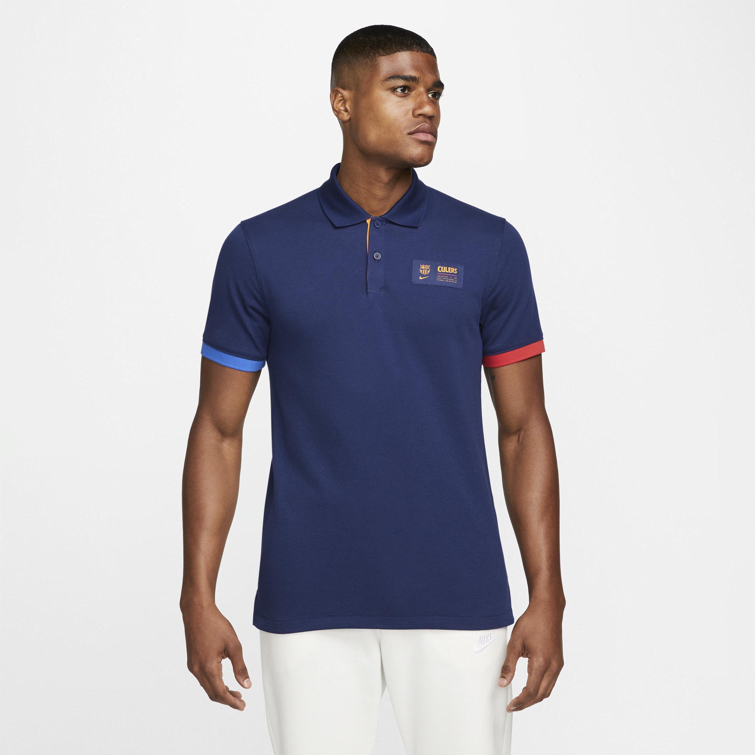 The Nike Mens Polo FC Barcelona Nike Mens Dri-FIT Slim Fit Polo Product Image