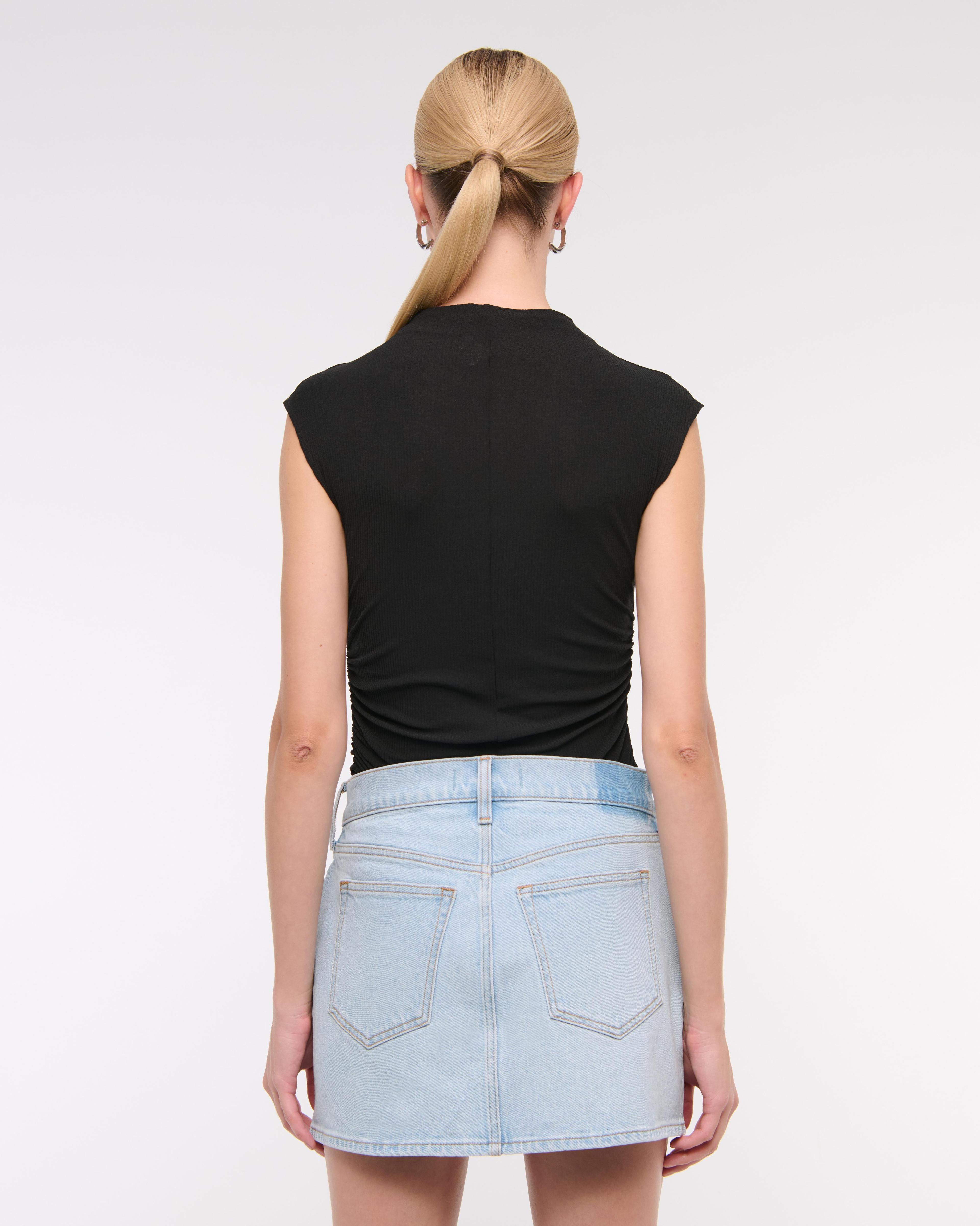 Mid Rise Denim Mini Skirt Product Image