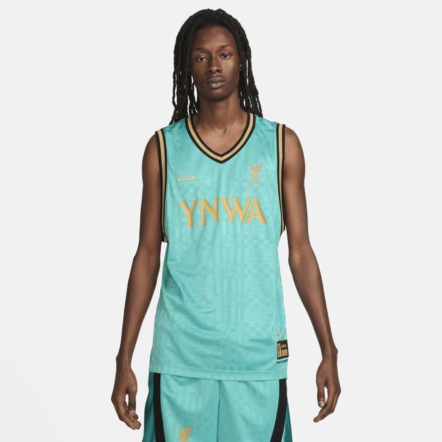 Nike Mens Nike LeBron LFC DNA Jersey - Mens Washed Teal/Truly Gold Product Image