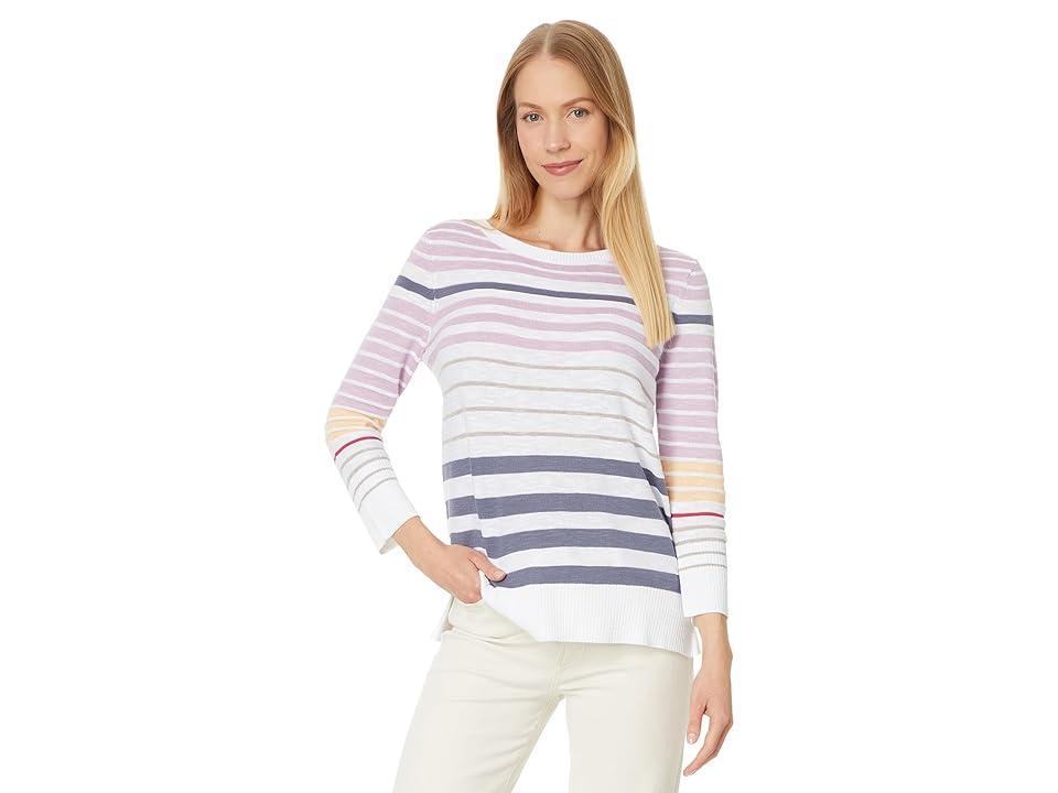 NIC+ZOE Slate Stripe Sweater Multi) Women's Sweater Product Image