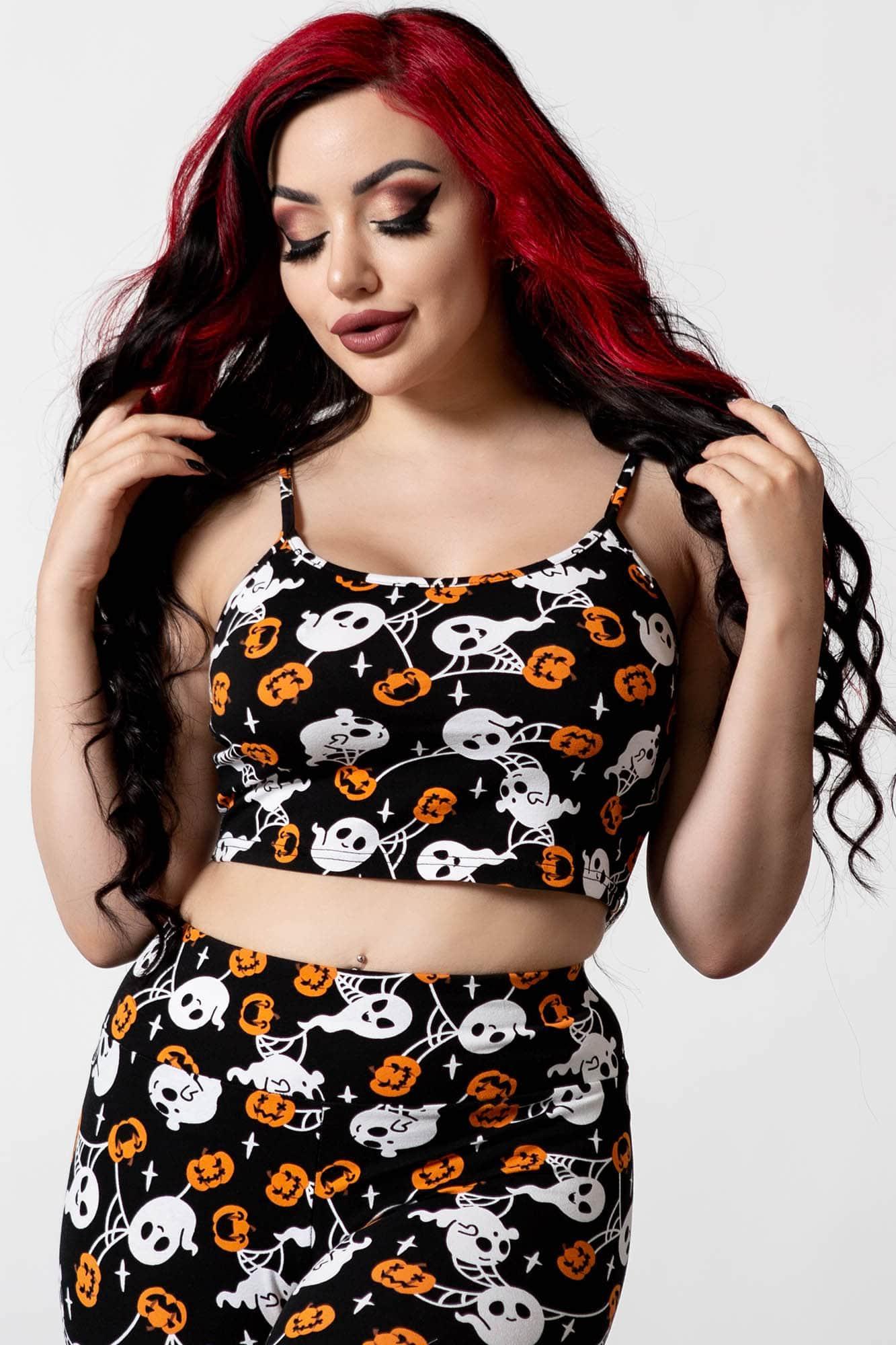 Haunted Pumpkin Cropped Cami Female Product Image