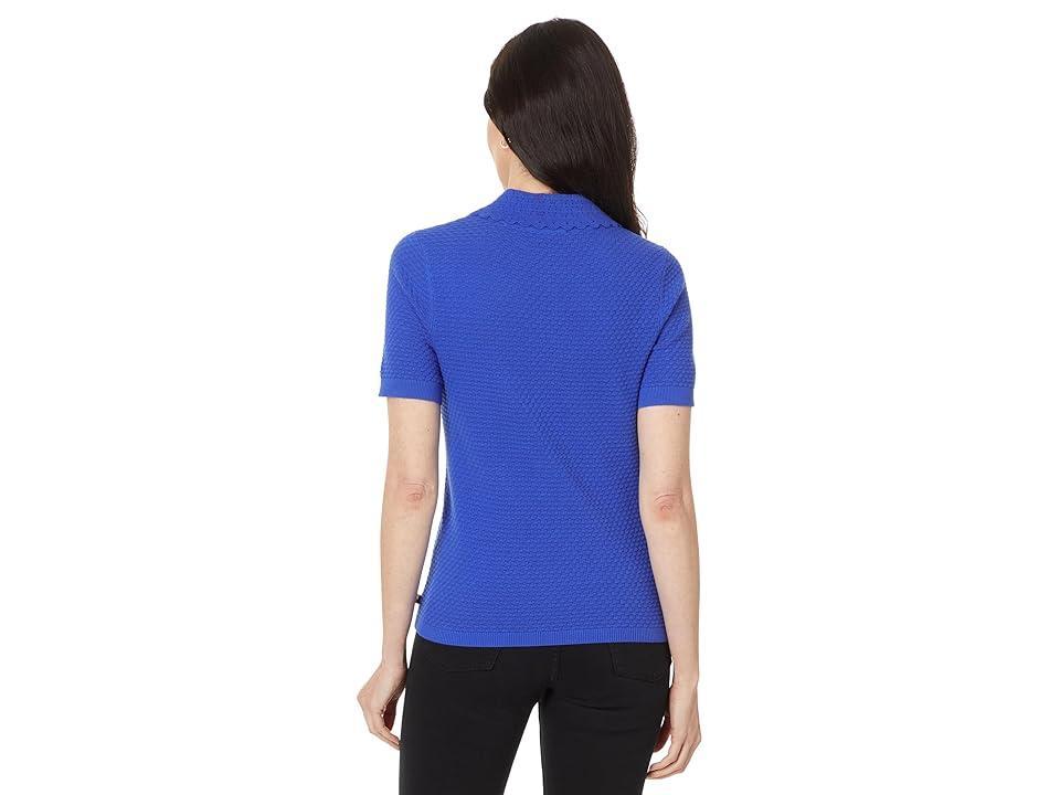 Women's Cotton Textured Polo Top Product Image