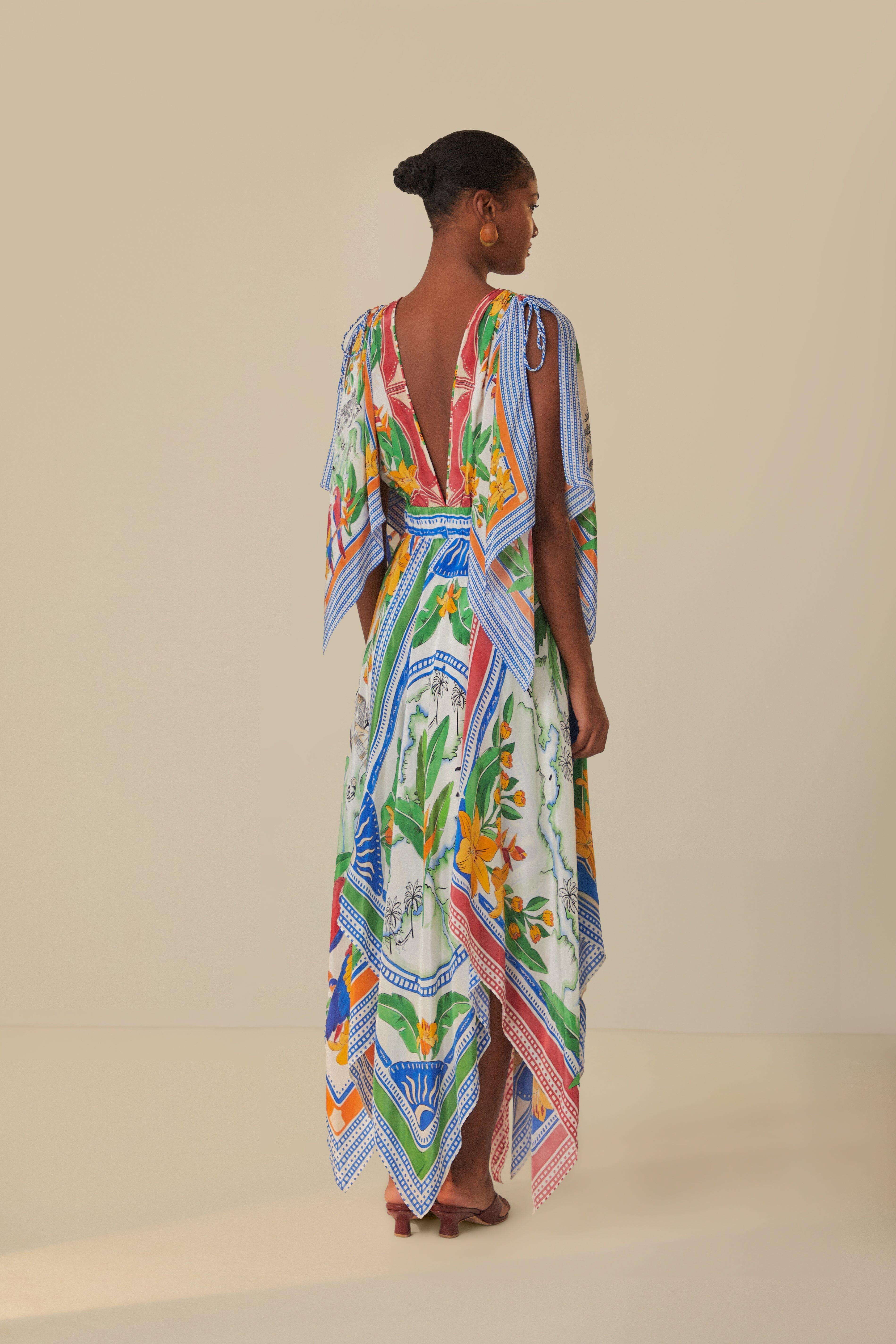 Womens Tropical Destination Scarf Maxi Dress Product Image