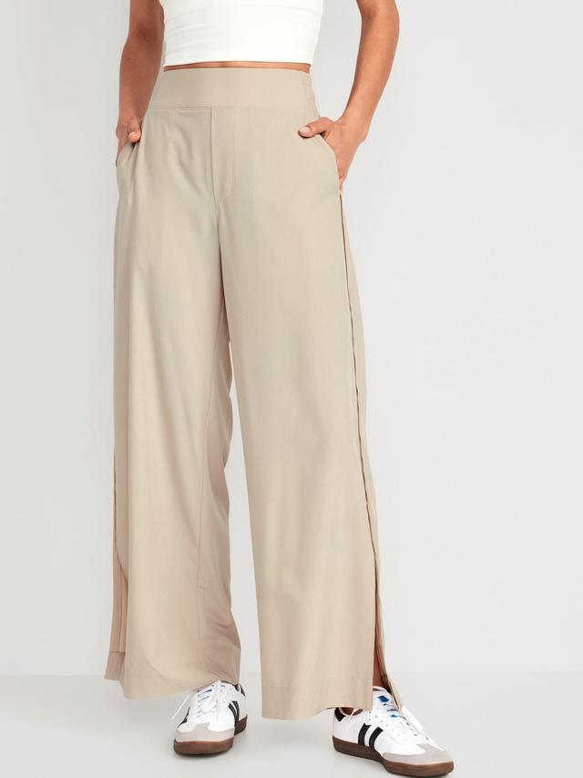 Old Navy High-Waisted StretchTech Split-Hem Wide-Leg Pants for Women - A Stone's Throw - female - Size: XXL Product Image