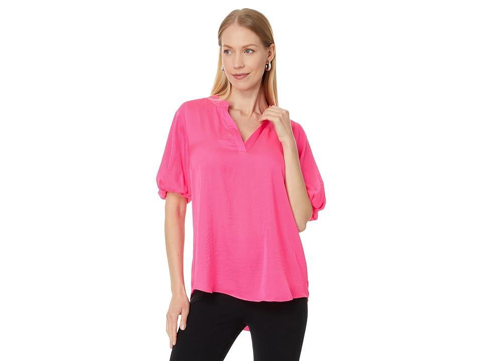 Vince Camuto Hammered Satin Puff Sleeve Top Product Image