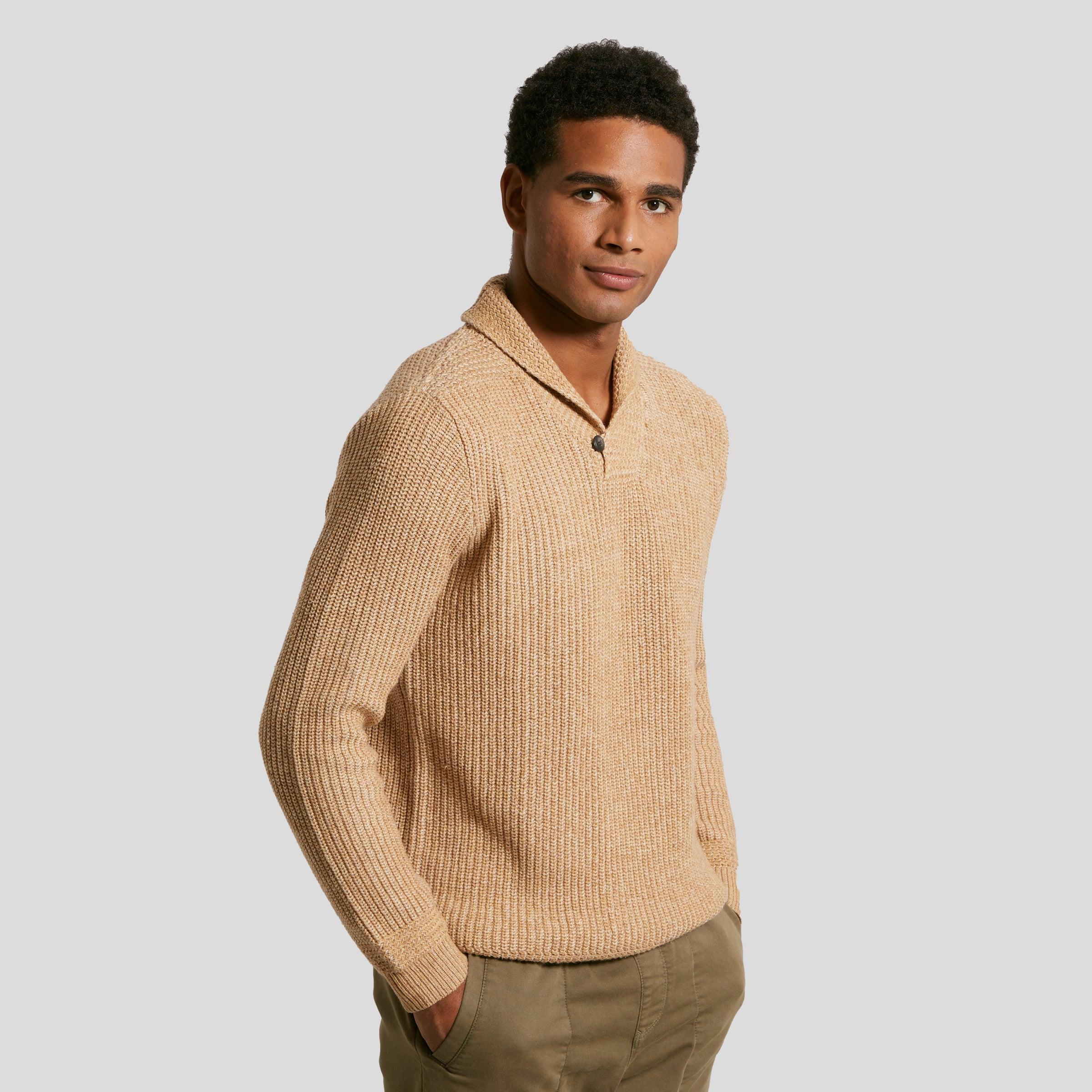 Belmont Plaited Shawl Pullover - Caramel Product Image