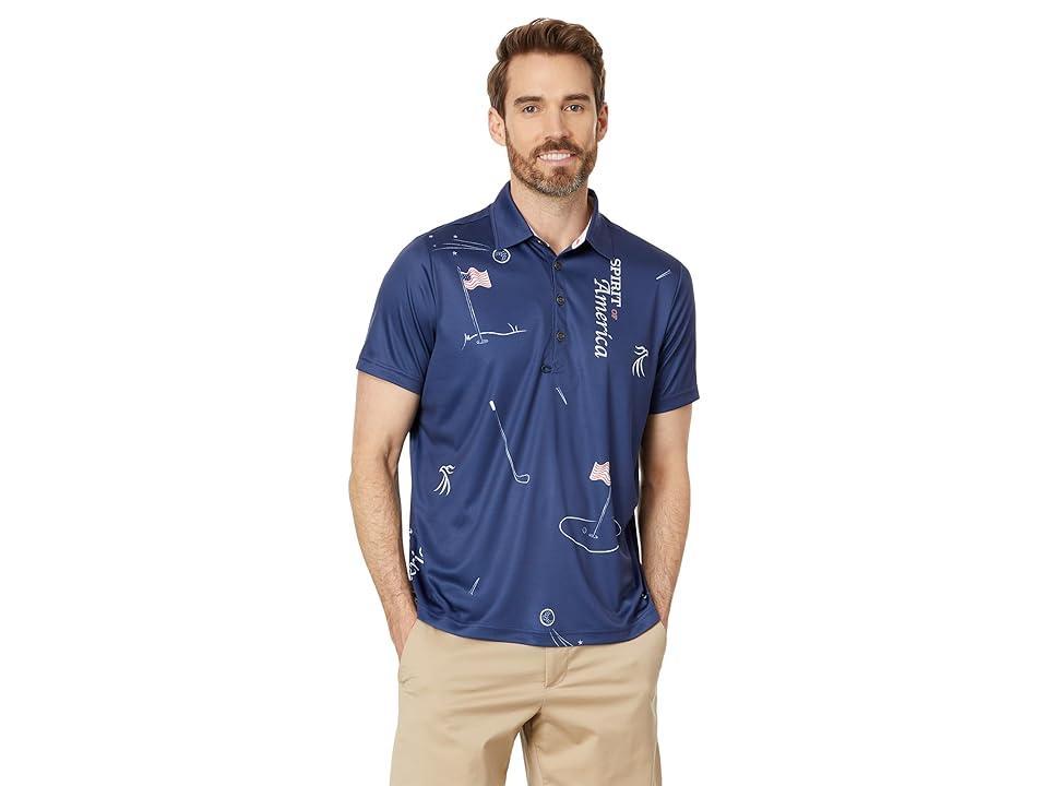 Jamie Sadock Spirit Of America Short Sleeve Polo (Moonlit/Navy) Men's Short Sleeve Knit Product Image