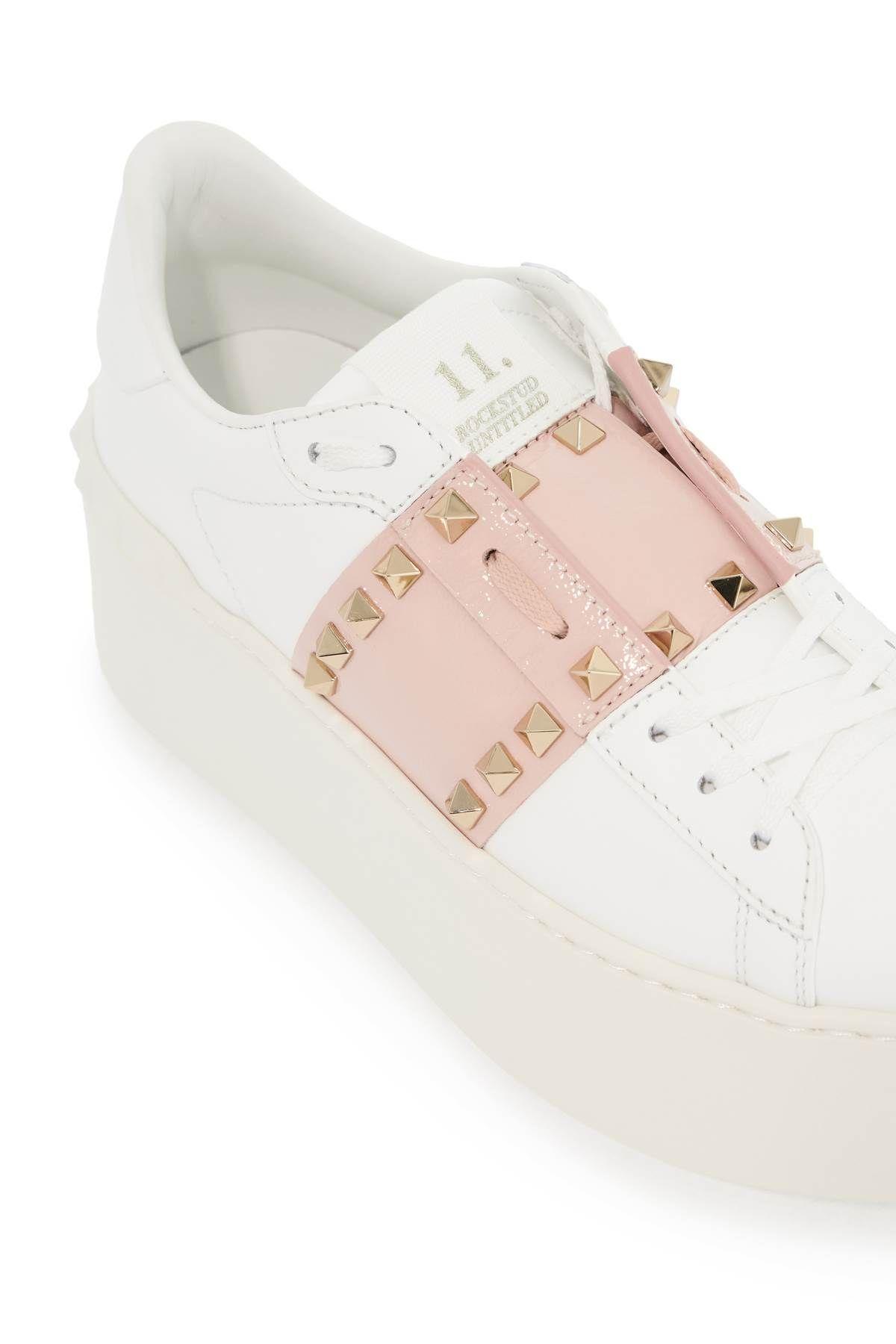 VALENTINO GARAVANI Open Rockstud Untitled Sneakers In White Product Image