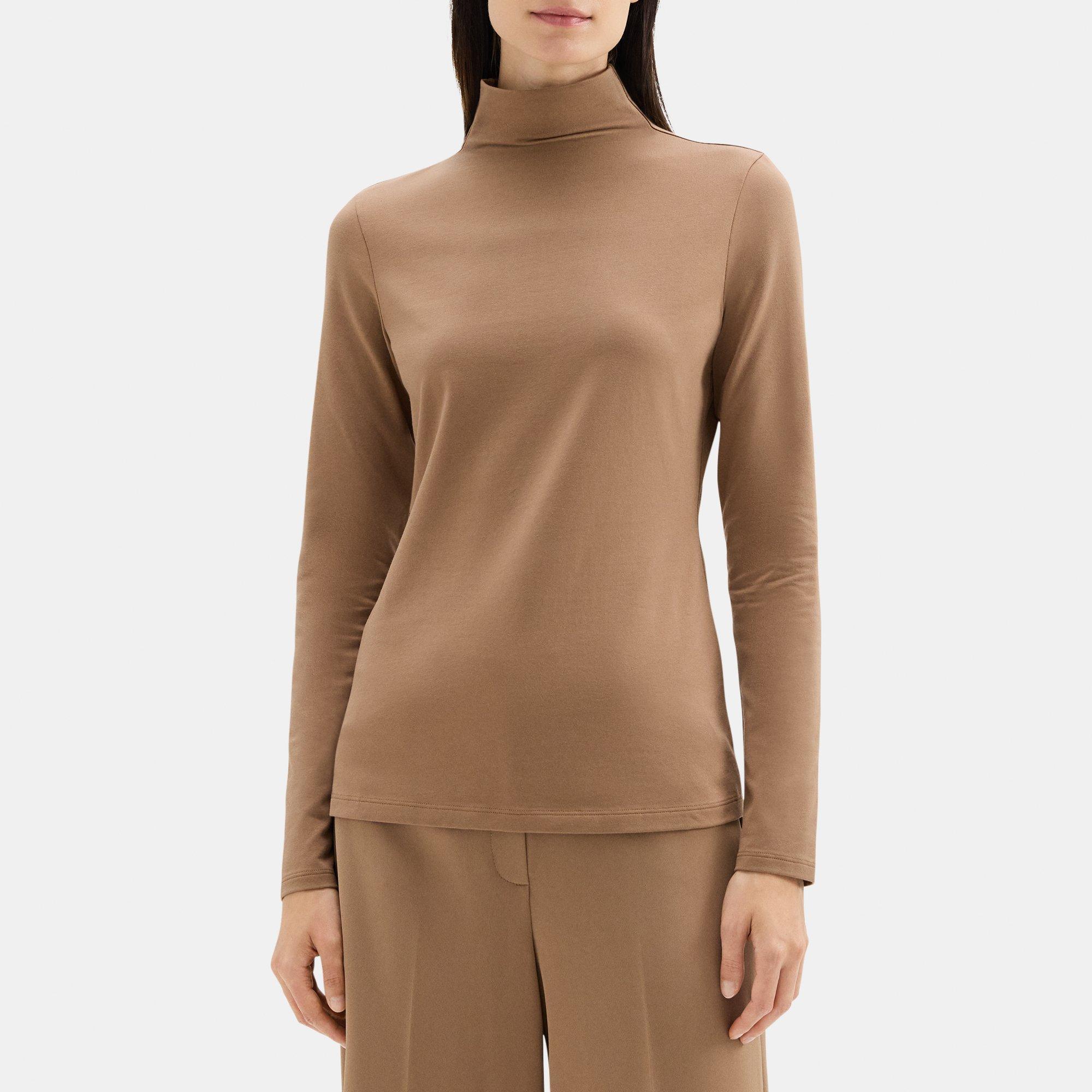 Pima Cotton Jersey Long-Sleeve Turtleneck Tee | Theory Outlet Product Image