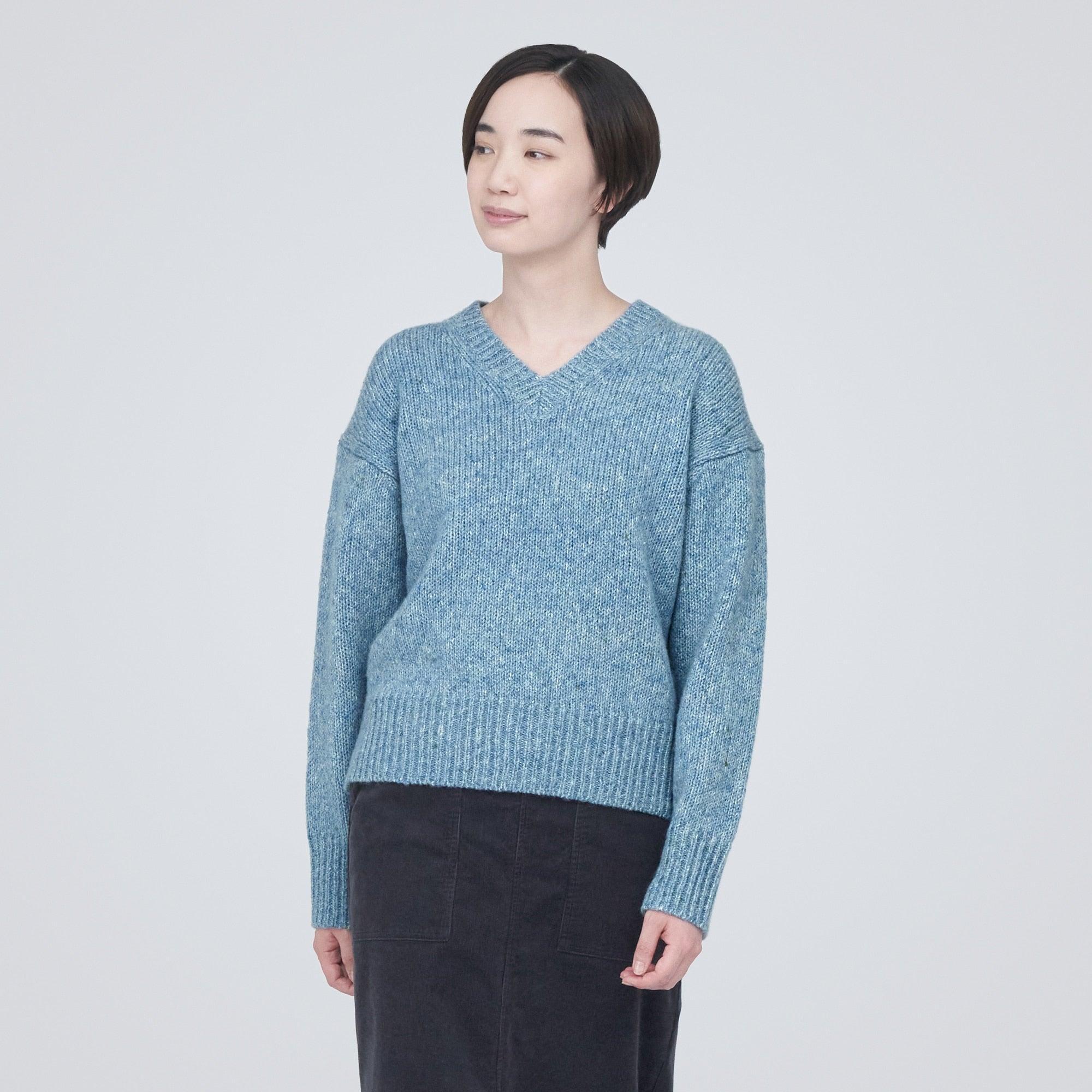 Women's Yak-Wool Mix V Neck Sweater Product Image