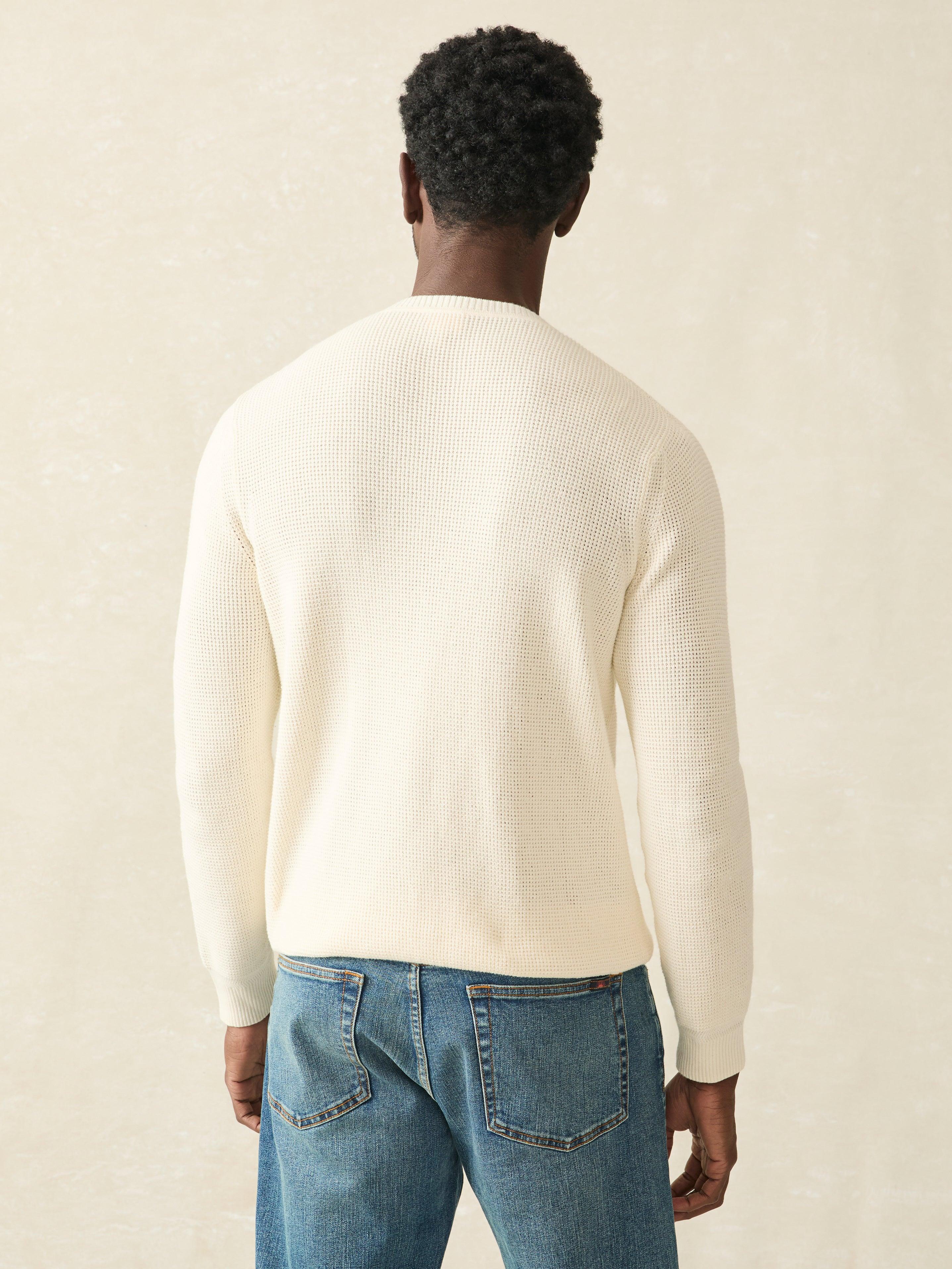 Sunwashed Crewneck Sweater - White Shell Male Product Image