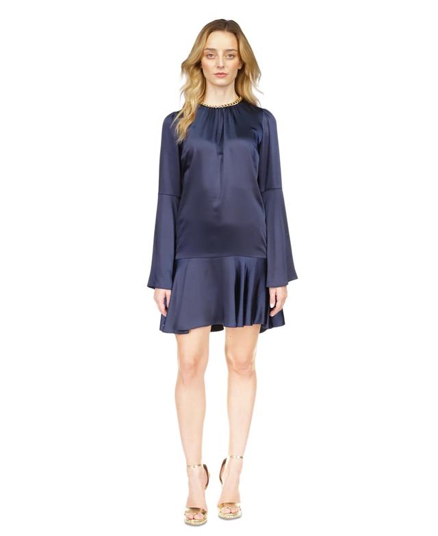 Michael Michael Kors Womens Chain-Neck Bell-Sleeve Dress Product Image