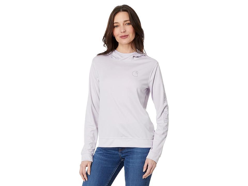 Carhartt Force Sun Defender Lightweight Long Sleeve Hooded Graphic T-Shirt (Lilac Haze) Women's Clothing Product Image