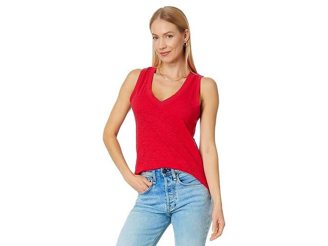 bobi Los Angeles Inset V-Neck Tank (Chili) Women's Clothing Product Image