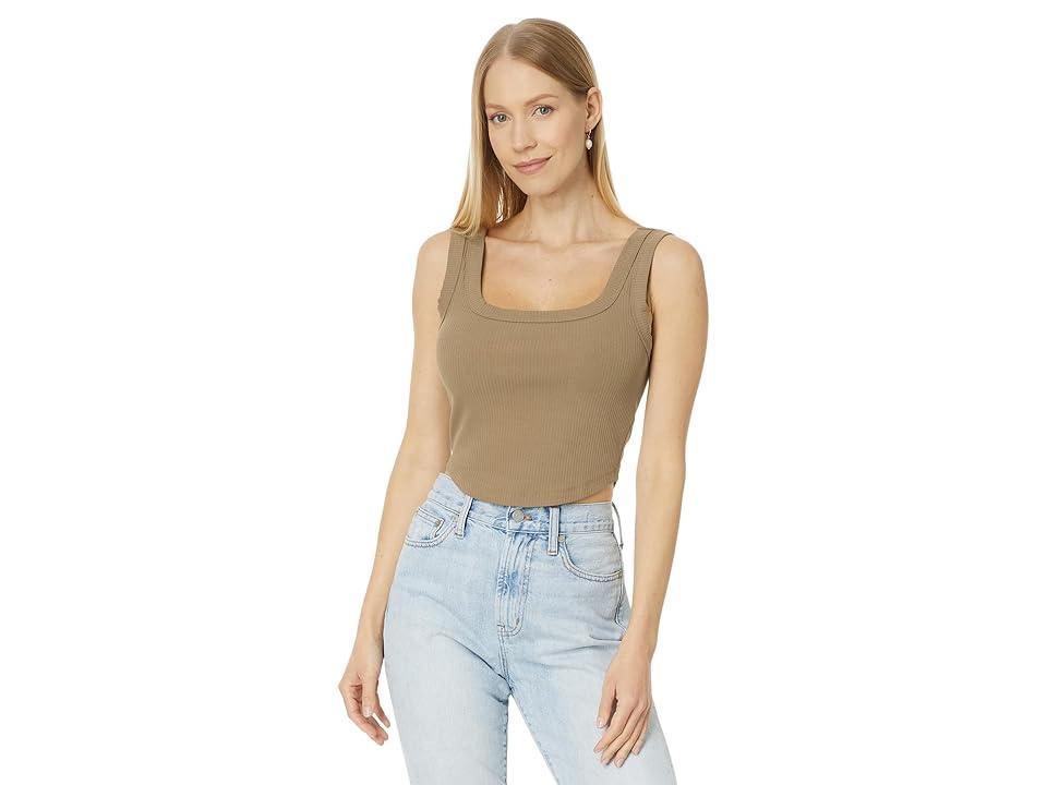 Madewell The Tailored Crop Tank in Sleekhold (Rustic Wood) Women's Clothing product image