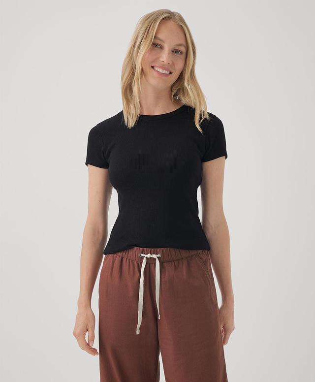 Womens Favorite Rib Slim Tee M Product Image