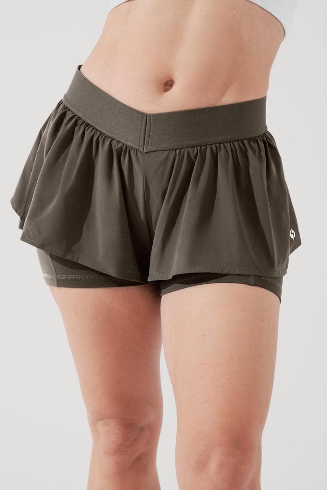 On the Run Ruffle Short - Blue Breeze Product Image