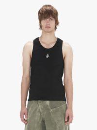 TANK TOP WITH ANCHOR LOGO EMBROIDERY in black | JW Anderson US  Product Image