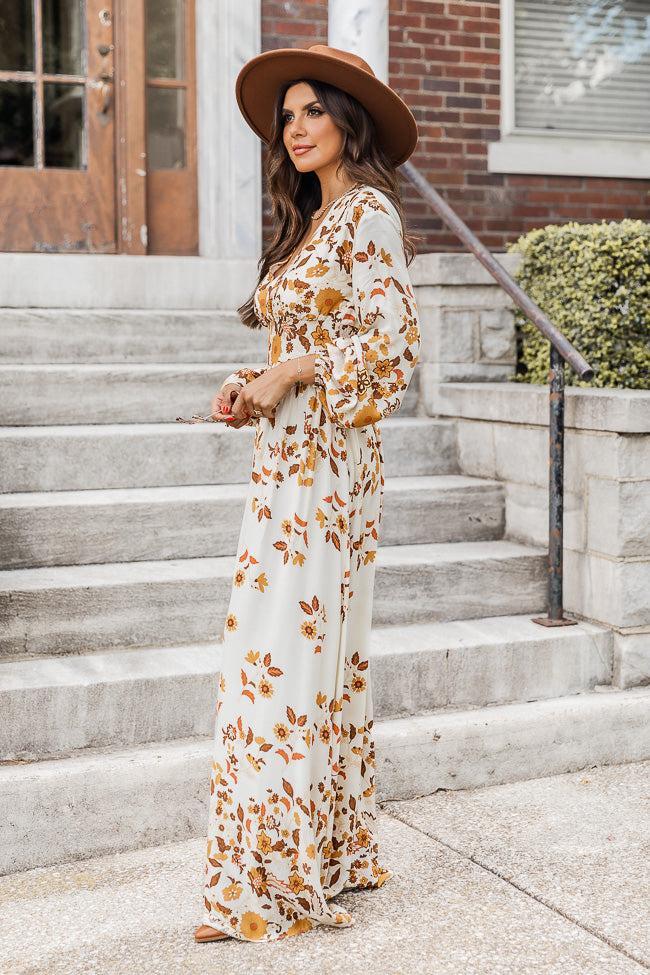 More Days Like This Brown Leaf Print Maxi Dress Product Image