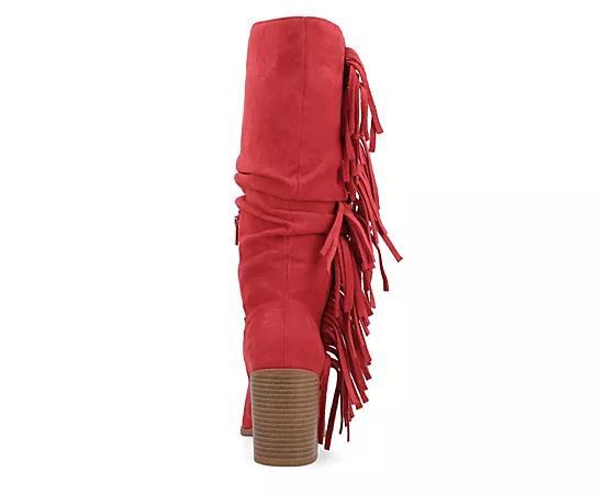 Journee Collection Womens Hartly Fringed Extra Wide Calf Dress Boot Product Image