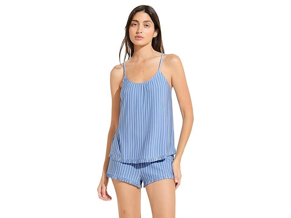 Eberjey Gisele Printed - The Ruffle Cami Shorts Set (Nordic Stripes Vista Women's Pajama Sets Product Image