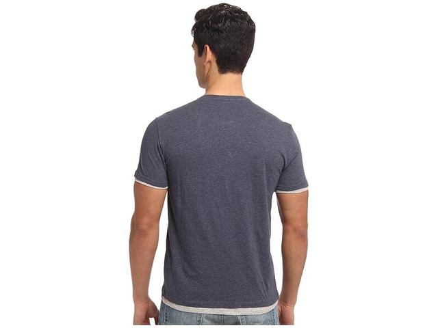 Vince Double Layer S/S Henley Top (Heather ) Men's Short Sleeve Pullover Product Image