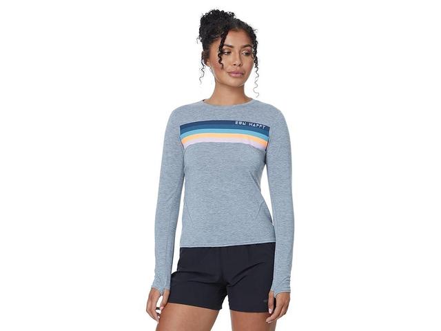 Brooks Distance Long Sleeve 3.0 (Heather Ash/Brooks Stripe) Women's Clothing Product Image