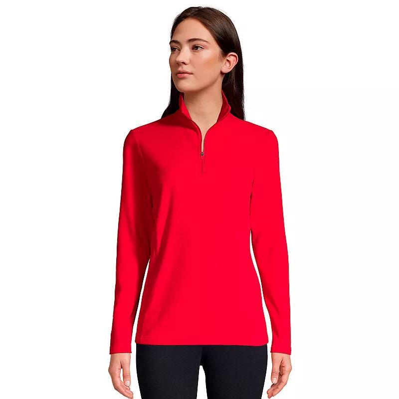 Lands End Plus Size Fleece Quarter Zip Pullover Jacket Product Image