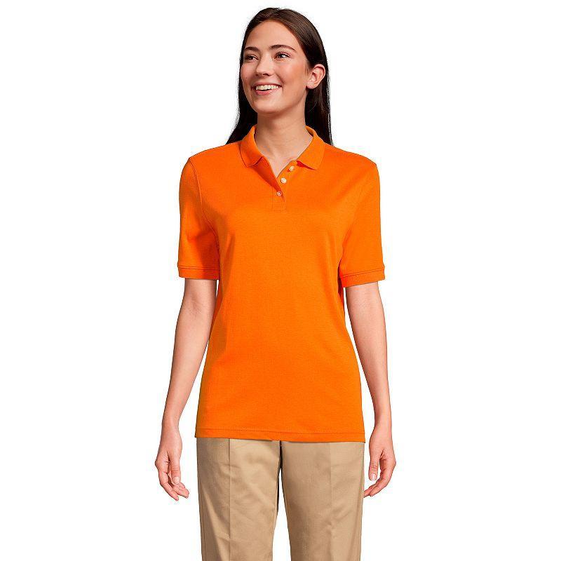 Womens Lands End School Uniform Classic Short Sleeve Interlock Polo Top Product Image