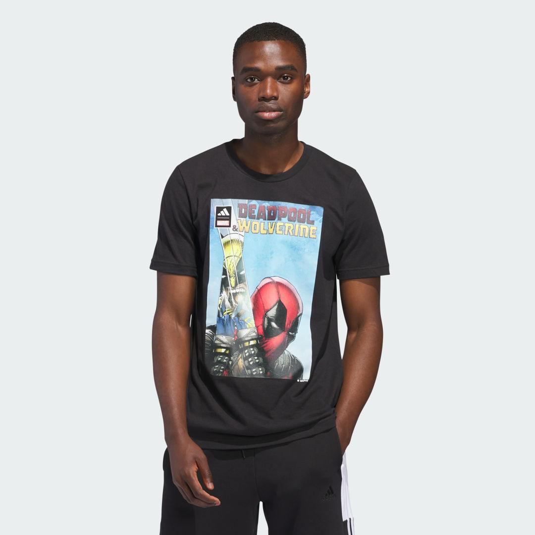 adidas Marvel Graphic Tee White S Mens Product Image