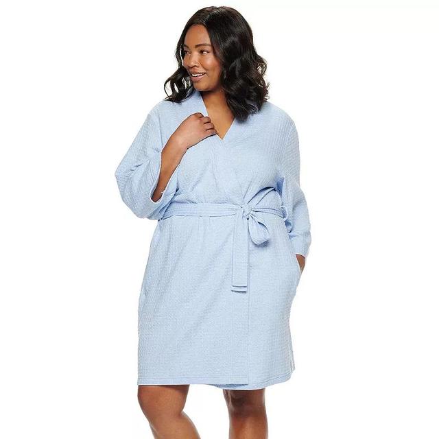 Plus Size Croft & Barrow Waffle-Knit Kimono Robe, Womens Product Image