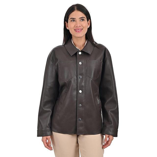 Womens Nine West Faux Leather Shacket Product Image