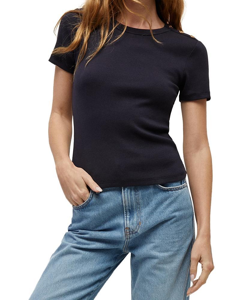 Veronica Beard Draya Short Sleeve Button Shoulder Tee product image