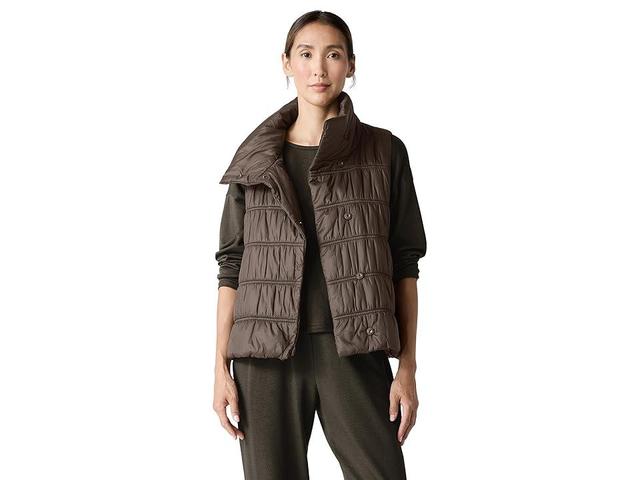 Eileen Fisher High Collar Vest (Wren) Women's Vest Product Image