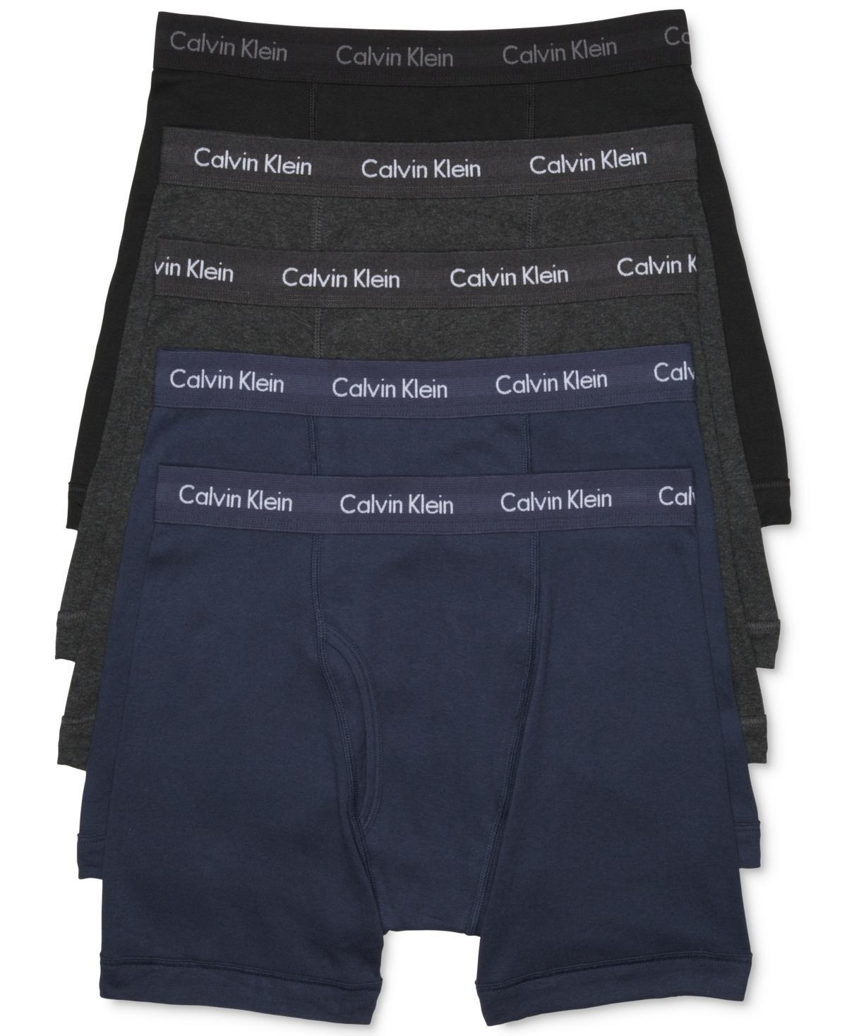 Calvin Klein Underwear Cotton Classics 5 pack Boxer Brief Heather Grey) Men's Underwear Product Image